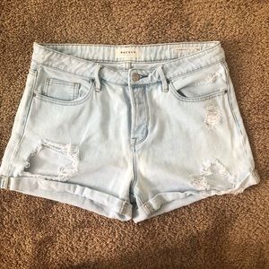 PACSUN Jean Shorts w/ Rips Button Closure